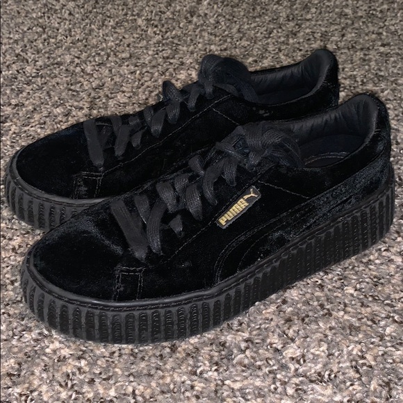 puma black velvet sneakers